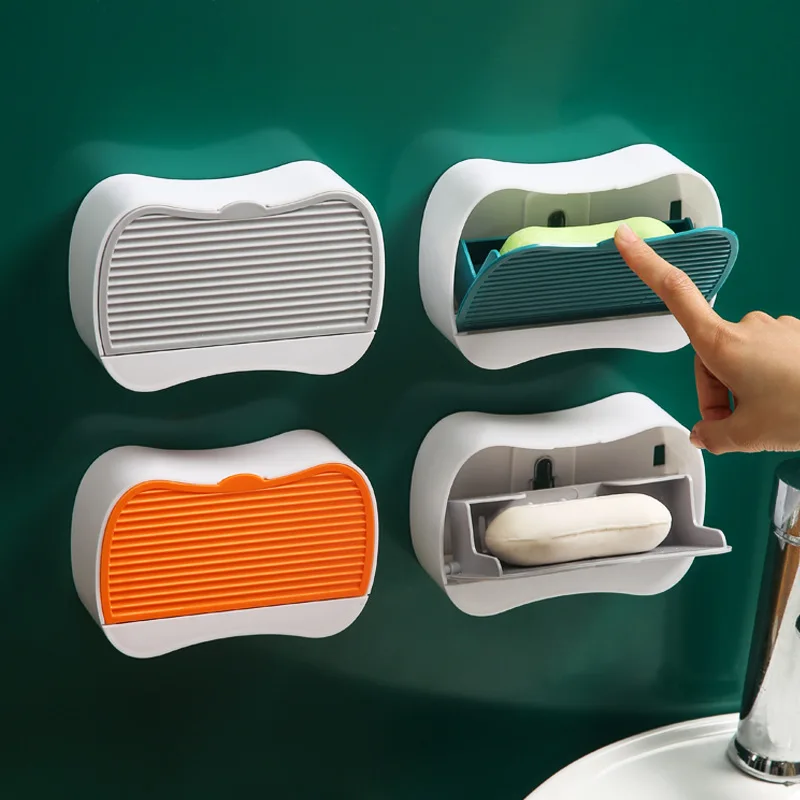 Soap Sink Dish Paste Wall Mounted Soap Holder  Punch-Free Detachable Storage Disk Bathroom Accessories Box Easy To Clean