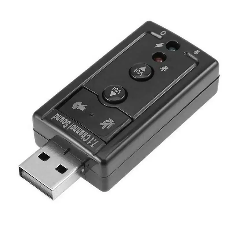 

External USB2.0 7.1 Channel 3D Audio Sound Card Adapter Converter For Laptops PC
