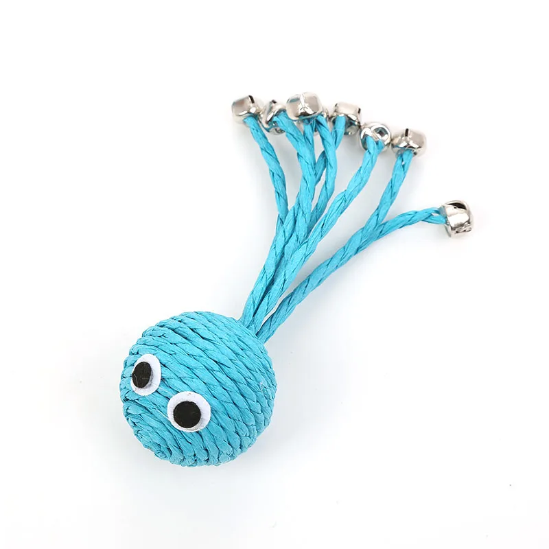 Сизалевые игрушки для кошек синяя бумажная веревка Шариковая игрушка форма