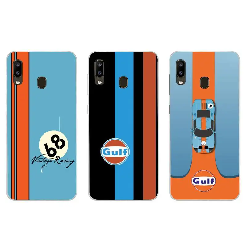 

Gulf Racing car Brand Phone Case For PC-Samsung S5 S6 S7 S8 S9 S10 S20 S21 Edge Plus E Fe Lite Cover