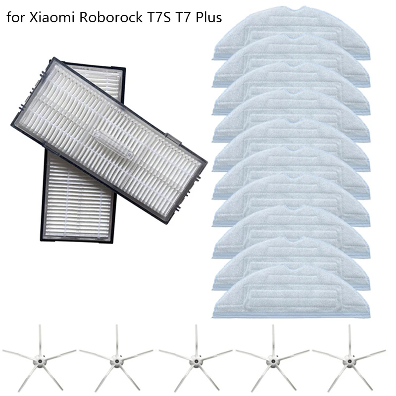 

Набор для чистки швабры, Hepa-фильтр, боковая щетка, для Xiaomi Roborock T7S, T7 Plus