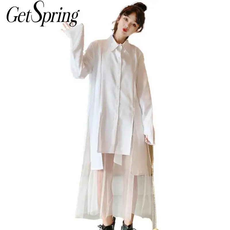 Женская Асимметричная блузка Getspring Асимметричные Длинные женские блузки рукава