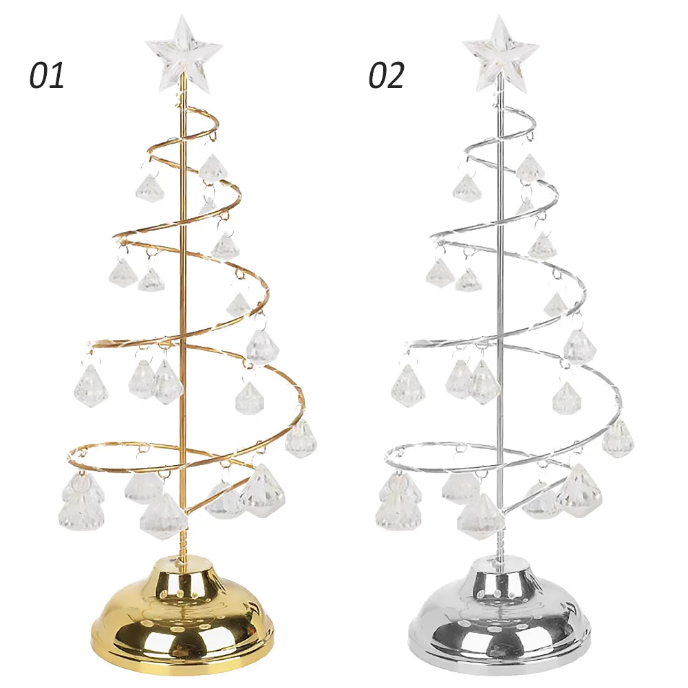 

13x13x33cm Gold Silver Led Christmas String Light Christmas Decoration Table Lamp Xmas Home Decor Desk Lamp For Bedroom Decor