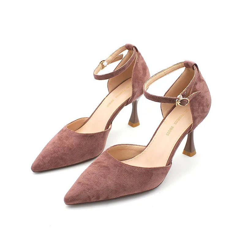 

2020 Spring Summer New Women Suede Classic Basic Stiletto High Heel Fashion Lady Concise Dress Pumps Party Wedding Working Shoes