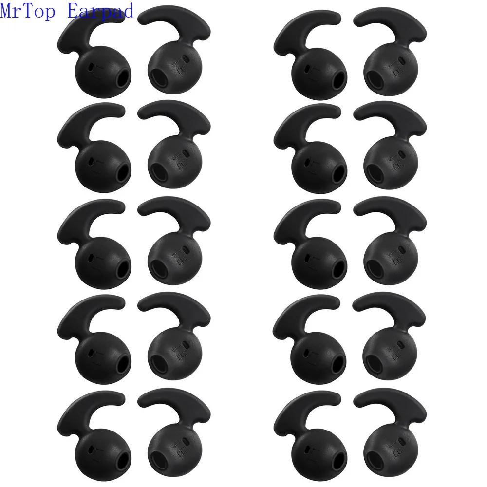 10 pairs ofReplacement Ear Hooks Tips Silicone Gels Buds for Samsung Galaxy S7/S7 Edge /S6/S6 Sports Earbuds (Black) | Электроника