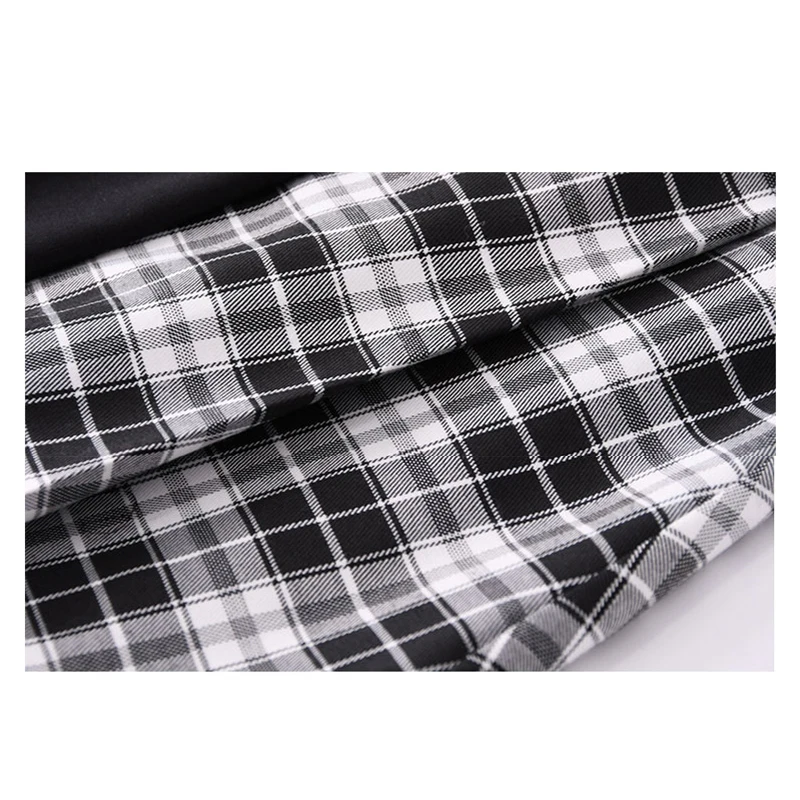 

Gothic Punk Pleated Skirt Women 2021 New Fashion Harajuku High Waist Plaid Patchwork Mini Skirts Girl Summer Japanese Clothing