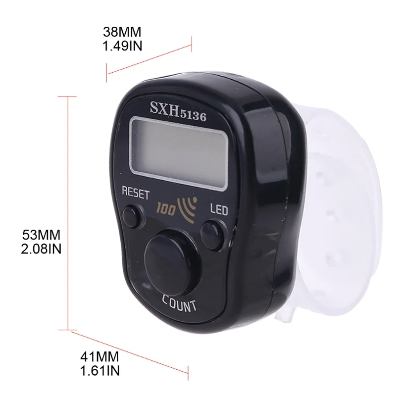 

Portable Wrist Digital Electronic Counter with LED Light and Sound Finger Tool