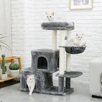 cat tree multi level deluxe cat tower with extra large plush perch spacious hammock and thick sisal covered scratching post