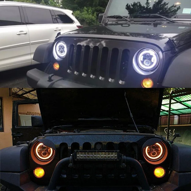 7 дюймов H4 40 Вт Hi/Lo луч светодиодный головной светильник s для Jeep Wrangler Hummer Мотоцикл