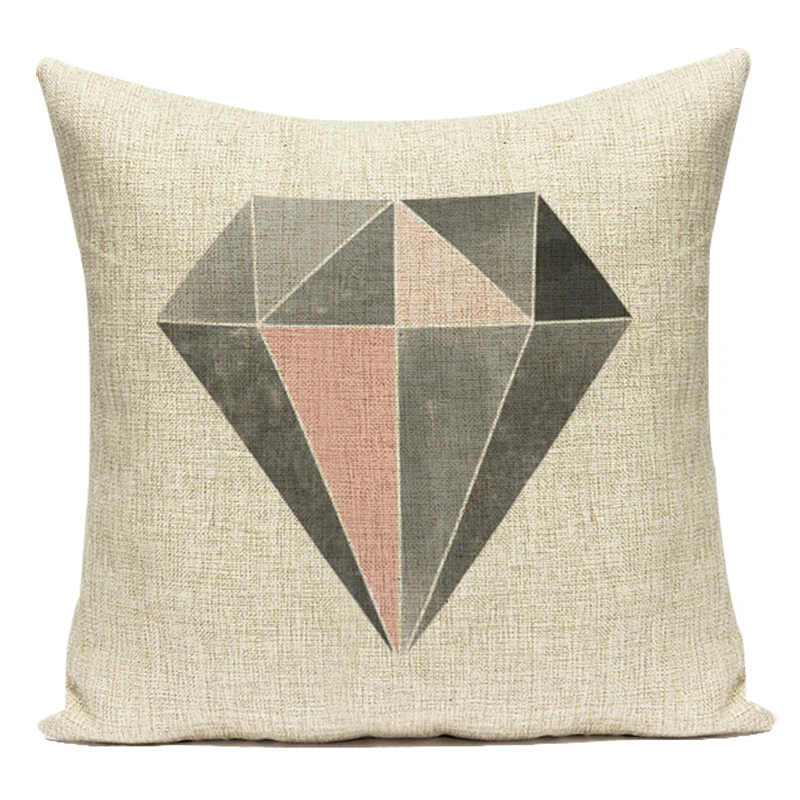 Nordic Стиль розового цвета с геометрическим узором и изображением оленя листьев