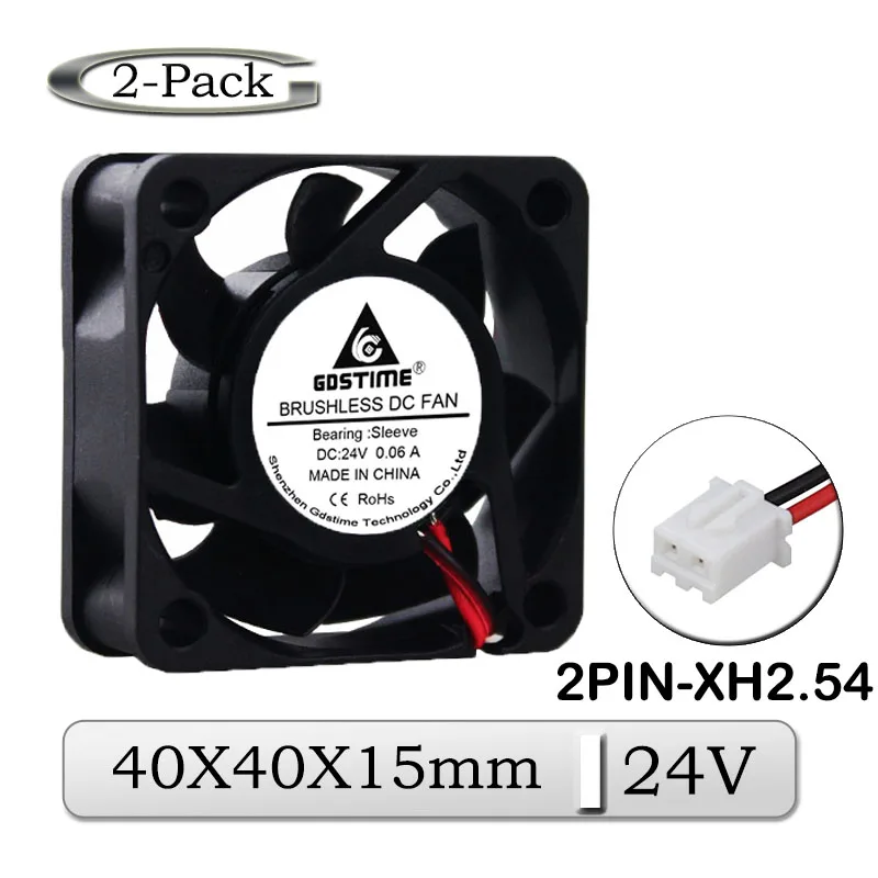 2 шт./лот Gdstime DC 24 в 40x40x15 мм 40 бесщеточный осевой вентилятор охлаждения x 15 4 см