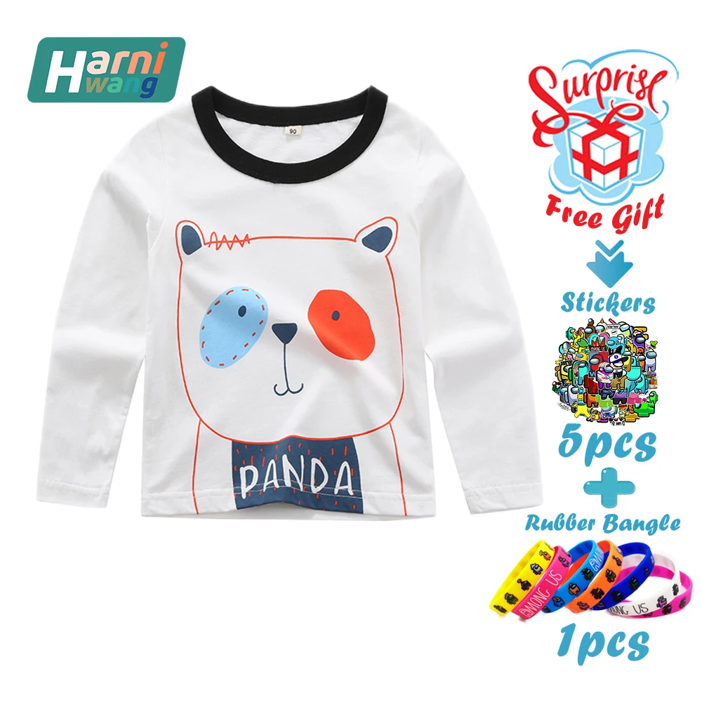 

Free Gifts Summer Fashion Casual Cartoon Children'S Cotton T-Shirt 2-8 Years Old Girl Long-Sleeved Clothes Size 2T-7T Wholesale