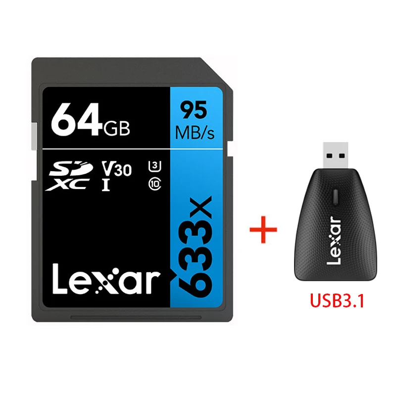 Оригинальная карта памяти Lexar 95 м/с 633x16 ГБ 32 U1 SDHC 64 Гб 128 256 U3 SD SDXC класс 10 для