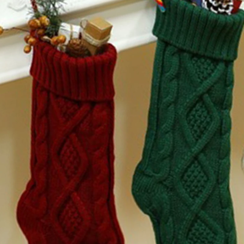 3-Piece Set Of Knitted Woolen Home Wall Decoration Candy Bag Socks Diamond Gift Ornaments | Дом и сад