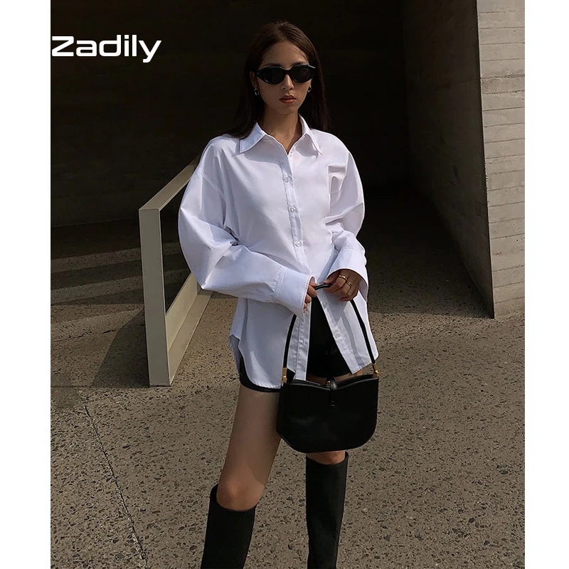 Женская длинная рубашка на пуговицах