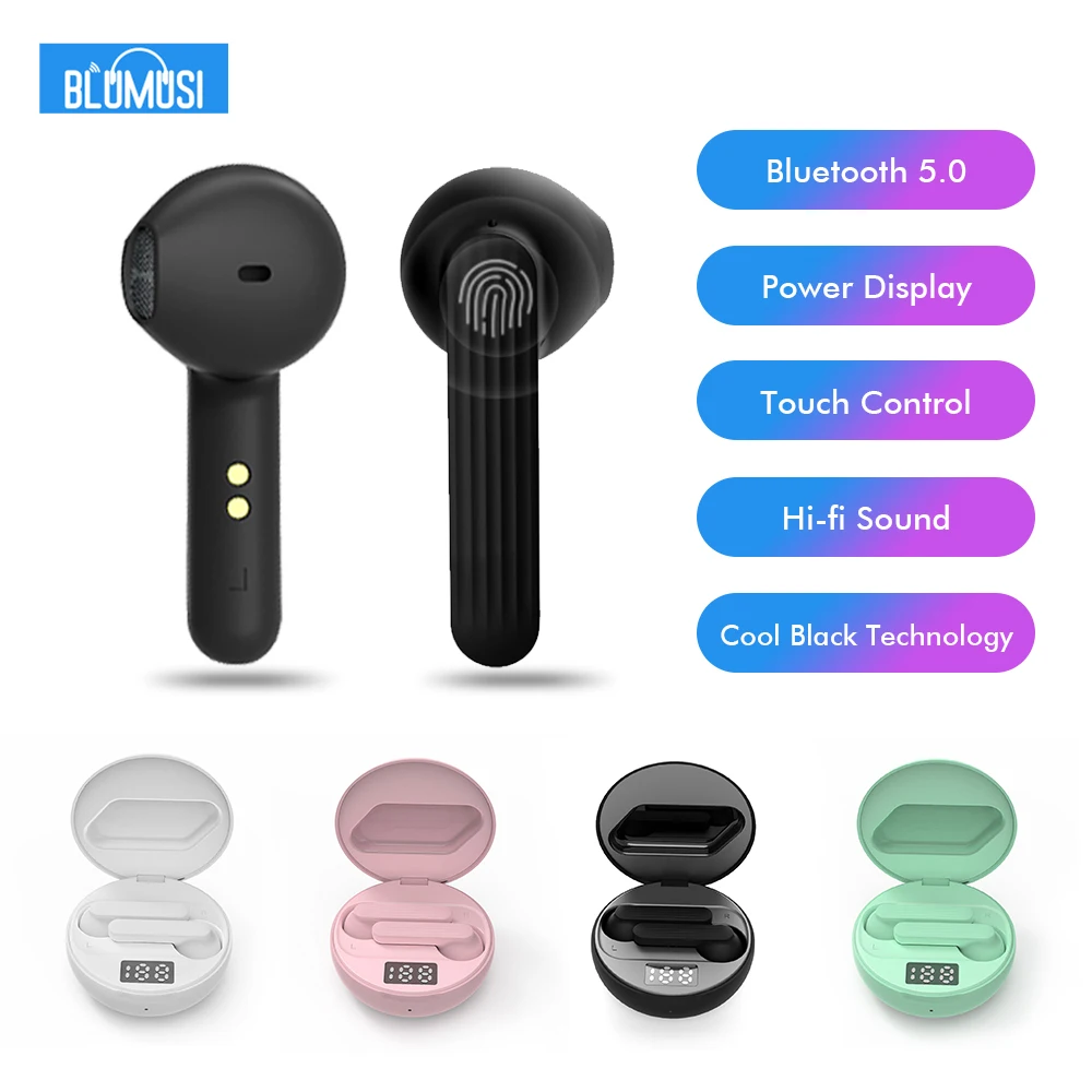 Беспроводные наушники Bluetooth 5 0 TWS Hi Fi гарнитура маленькие басы с дисплеем питания