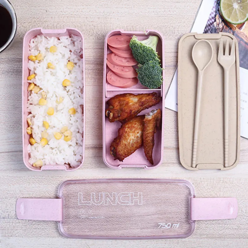 Здоровый Материал Коробки для обедов пшеничной соломы коробки Bento печь плиты