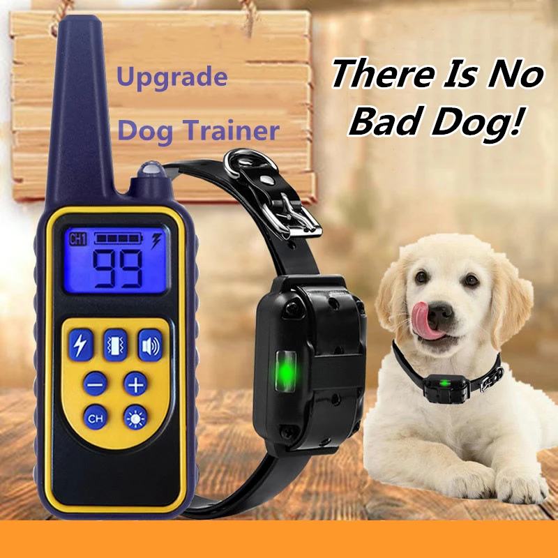 Электрический ошейник для собак 1000 м тренировочный с дистанционным управлением