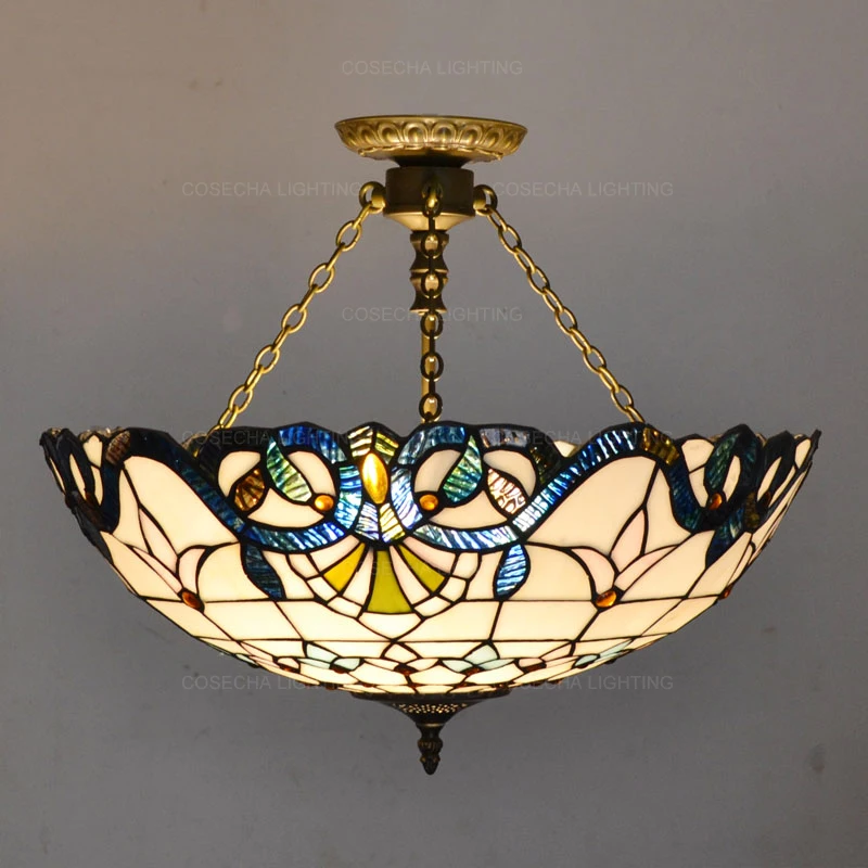 Уникальный Полуутопленный потолочный светильник богемные цветные стеклянные