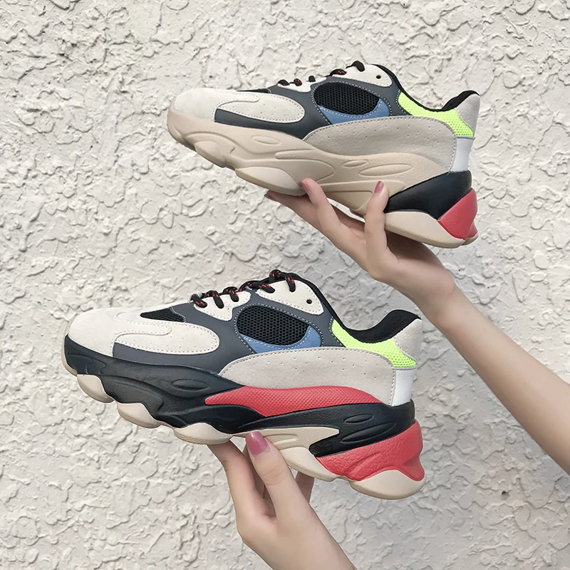 Rimocy/разноцветные женские кроссовки на толстой подошве модная повседневная обувь