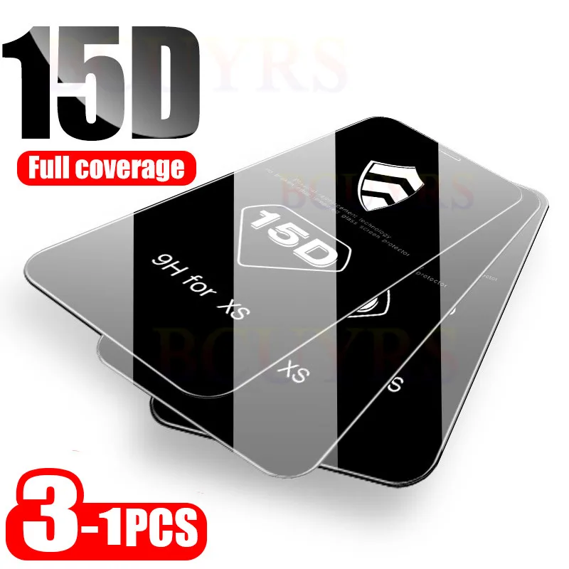 

Защитное стекло 15D с полным покрытием экрана для iPhone 7 8 6 6S Plus X XR XS 11 12 Pro Max, 3-1 шт.