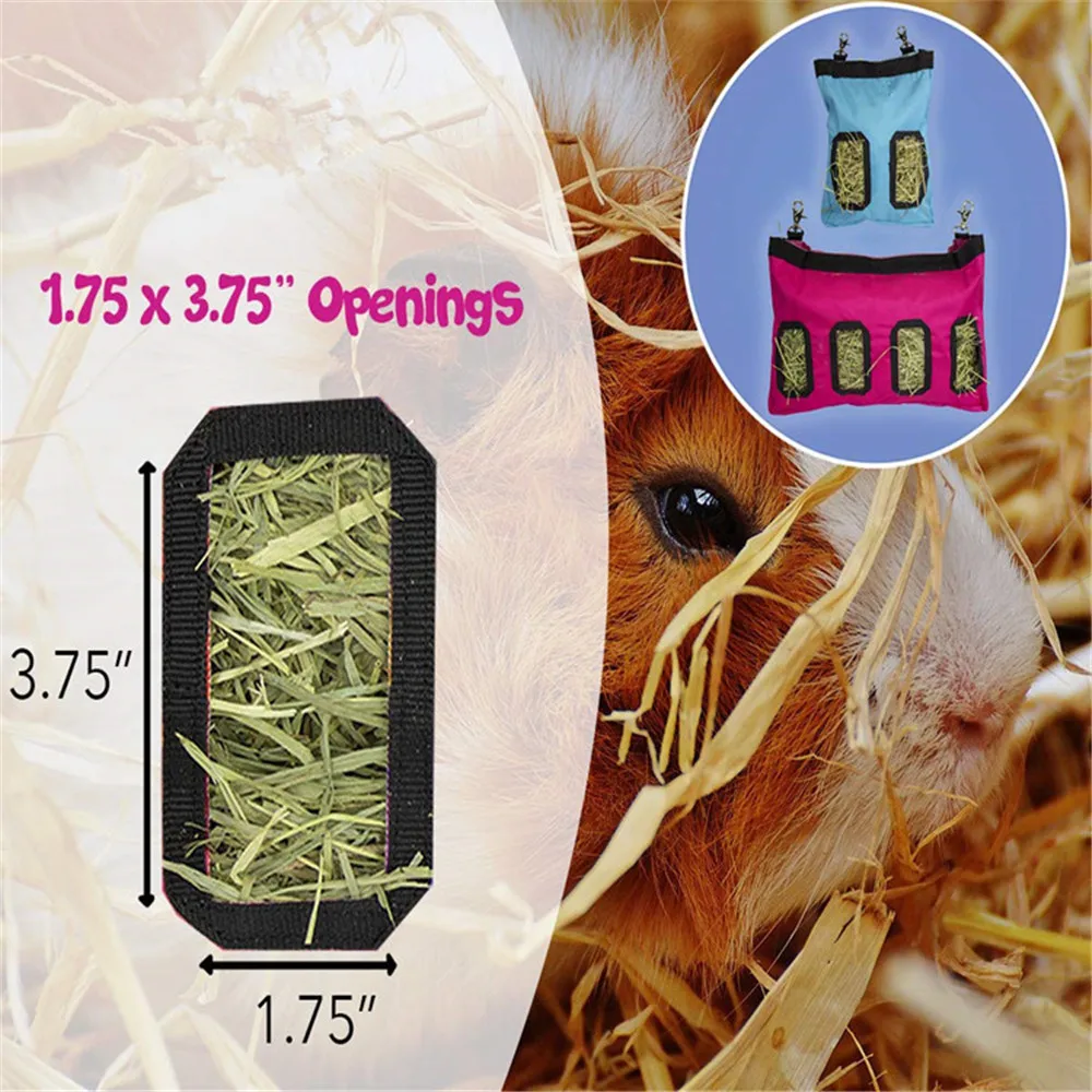 

Hay Bag Hanging Pouch Feeder Holder Rabbit Hay Feeder Feeding Dispenser Container For Guinea Pig Small Animals Pet 3 Colors
