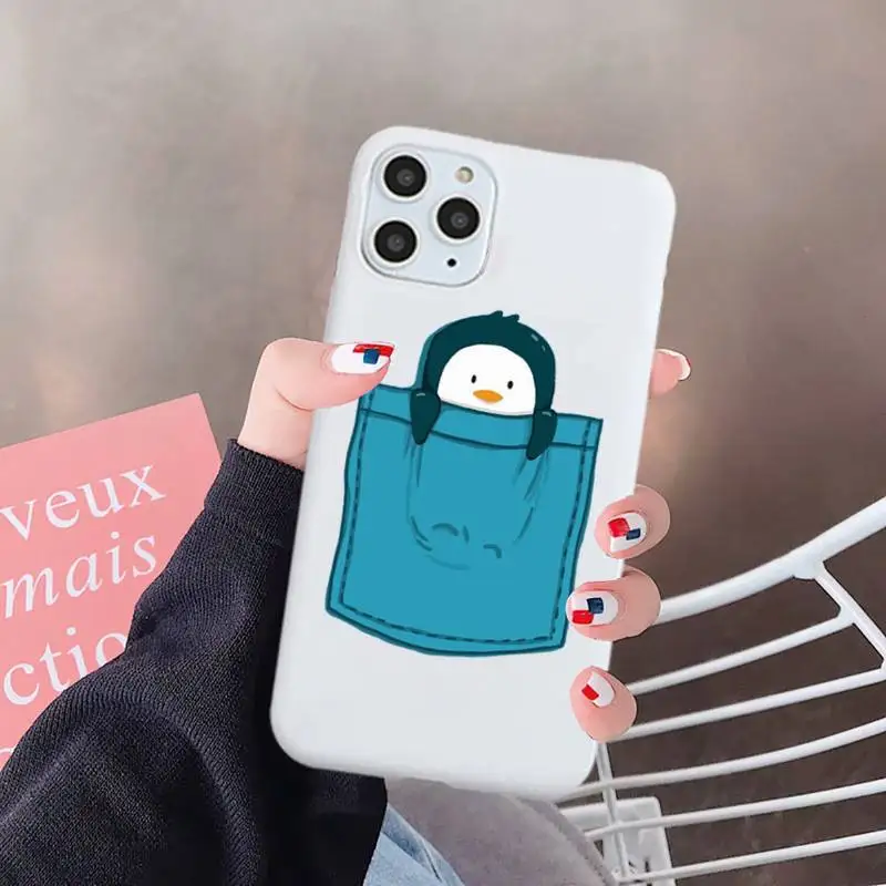 

Bear Penguin Kawaii Cute cartoon animal high quality Phone Case Candy Color for iPhone 6 7 8 11 12 s mini pro X XS XR MAX Plus