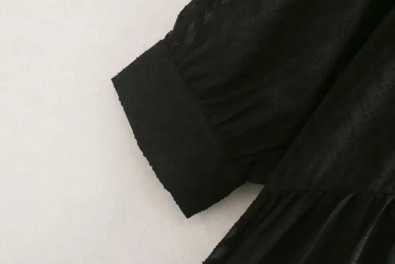 Женское платье с круглым вырезом, с коротким рукавом, черное, длинное, повседневное, плиссированное, прямое, женское, элегантное, шифоновое, Брендовое, DS2878