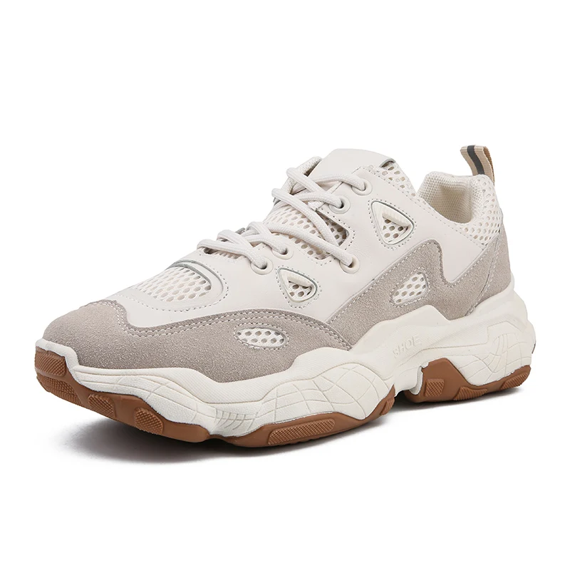 Beige BomKinta Dad/мужские кроссовки; фирменные дизайнерские кроссовки на платформе; мужские кроссовки на шнуровке; Вулканизированная обувь; амортизирующая обувь - Цвет: Beige