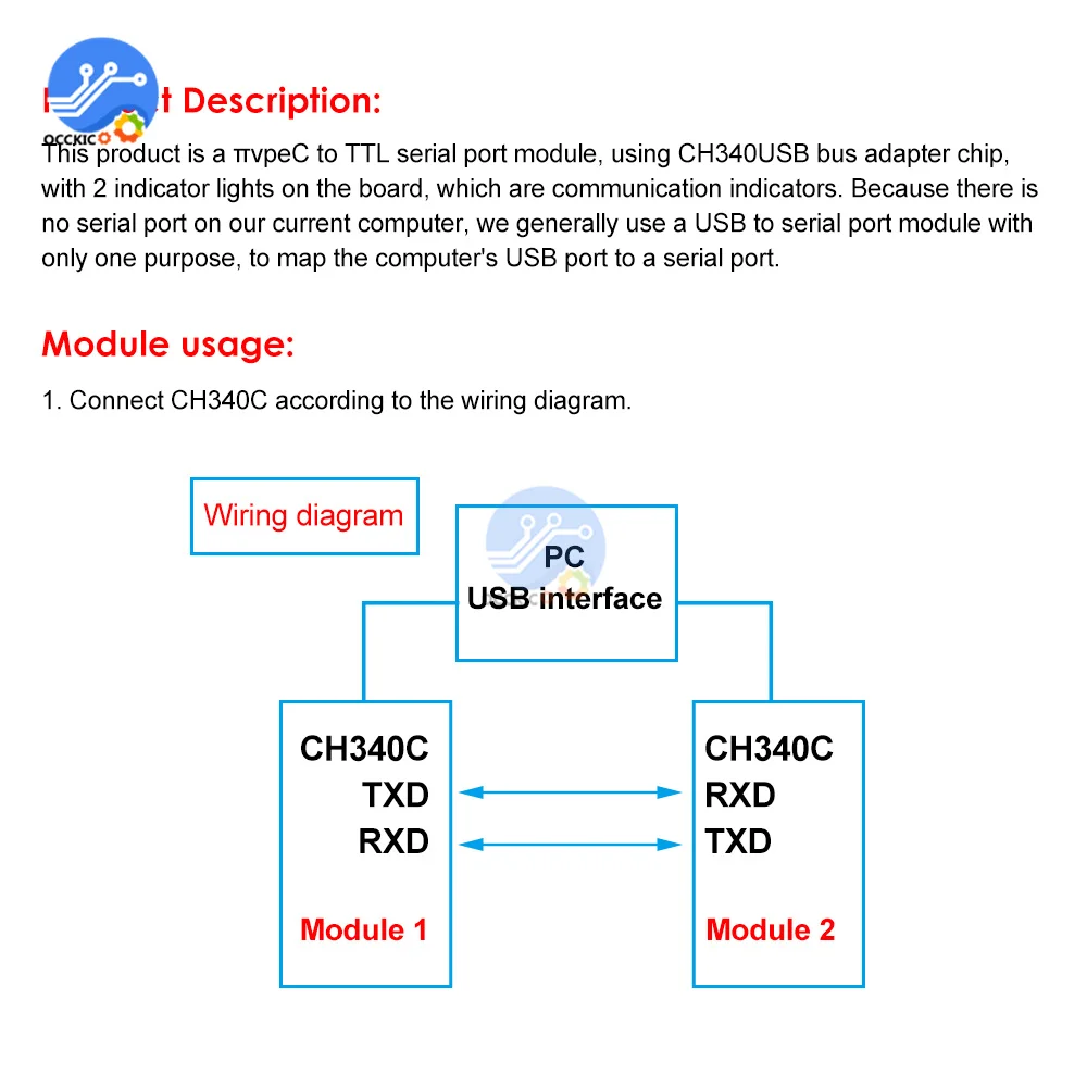 Тип C в TTL последовательный порт CH340C модуль CH340 USB шина преобразования чип ISP