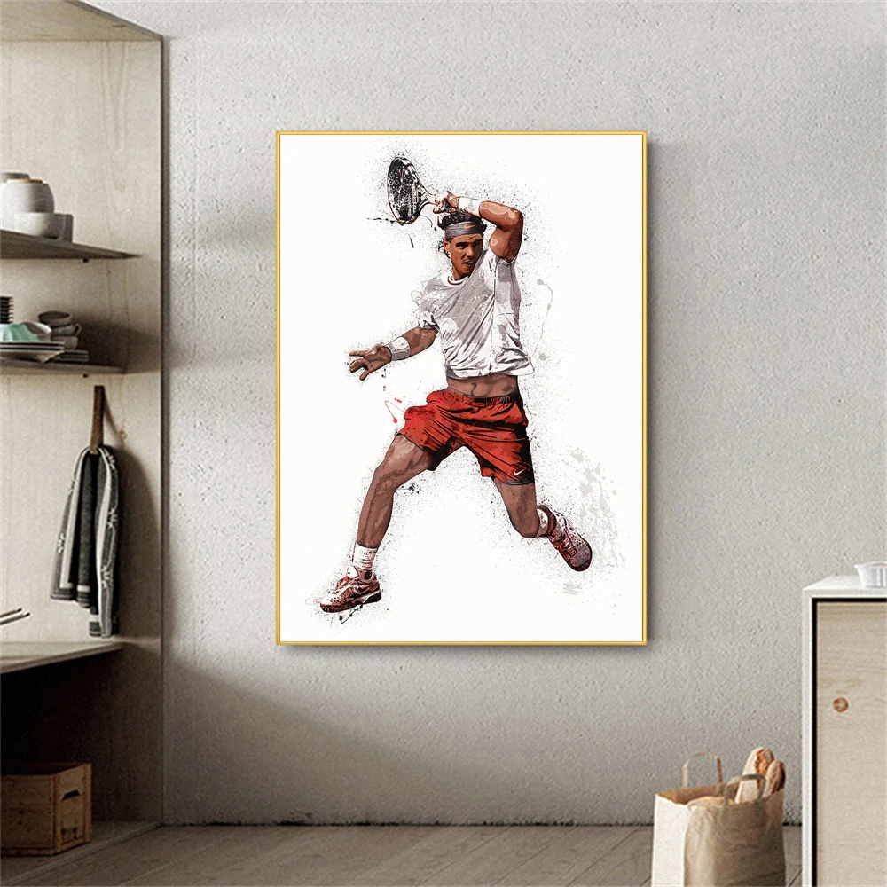 Декор для дома знаменитый игрок тенниса плакат Рафа Надаля настенное искусство