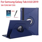 Чехол-книжка для Samsung Galaxy Tab A 360, 8,0, 2019, T295, T297, из искусственной кожи, с поворотом на SM-T290 градусов