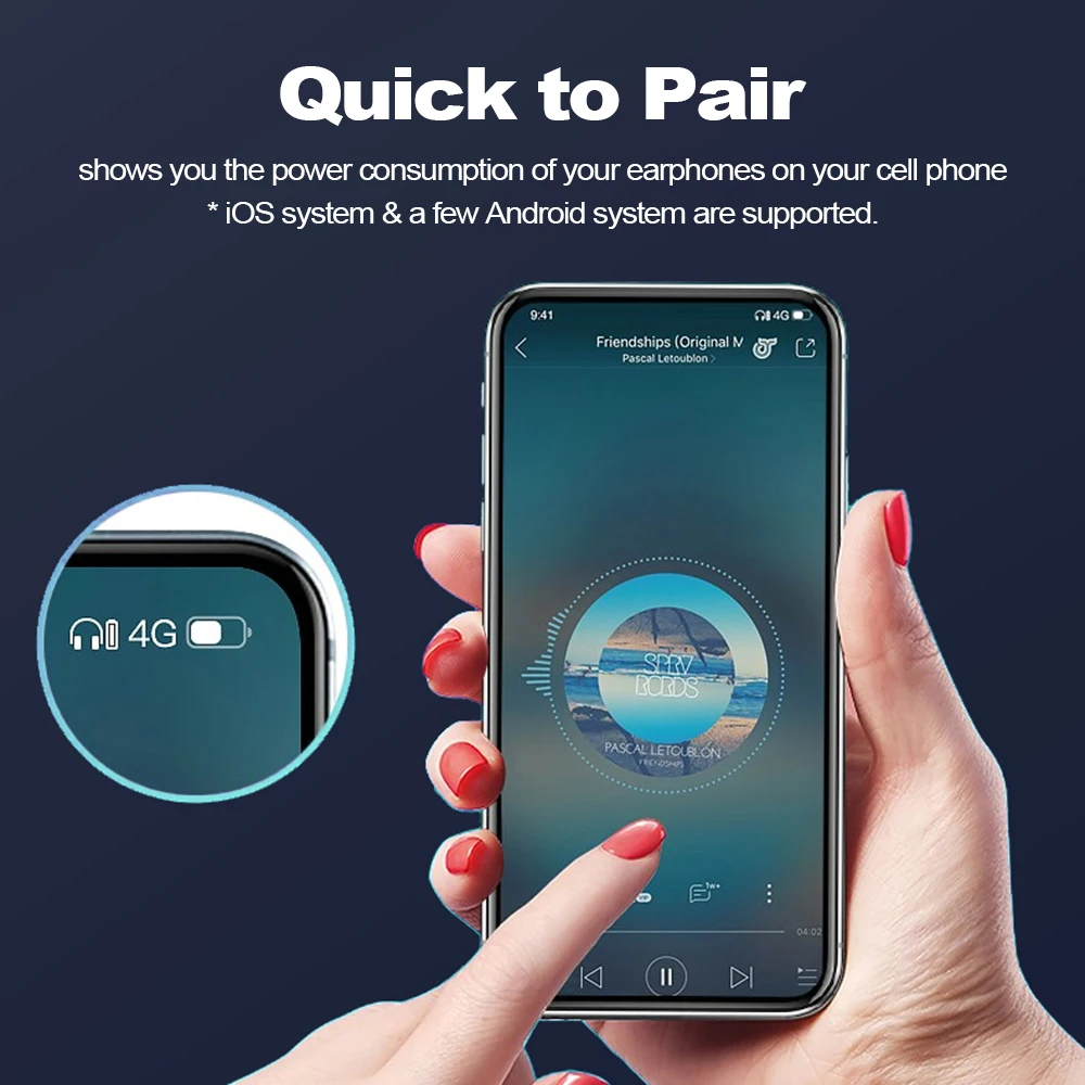 BTH i30 Bluetooth наушники Невидимые Беспроводные Сенсорное управление Спортивная
