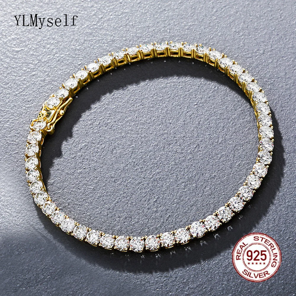 Ювелирные изделия Pave 3 мм/4 мм блестящая золотая пластина CZ вечный подарок для