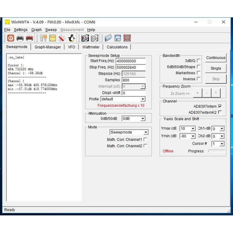 Анализатор спектра USB Высокоточный источник сигнала RF частота инструмент для