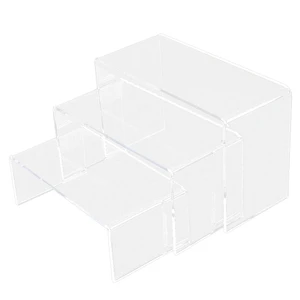 Модные-3 Ярус акриловый прозрачный Дисплей стенд Riser Витрина ювелирных изделий, косметика, макияж, коллекция Дисплей хранения Вешалка-органайзер H