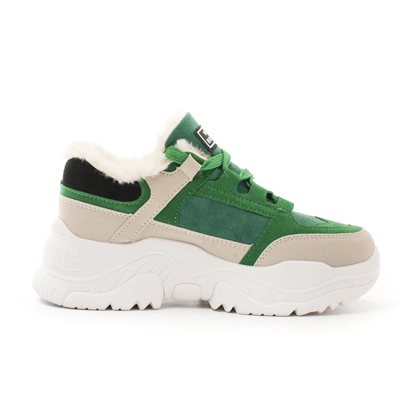FUJIN/Брендовые женские повседневные кроссовки; сезон осень-зима; теплая Женская обувь с Плюшевым Мехом на шнуровке; Cpmfortable для женщин