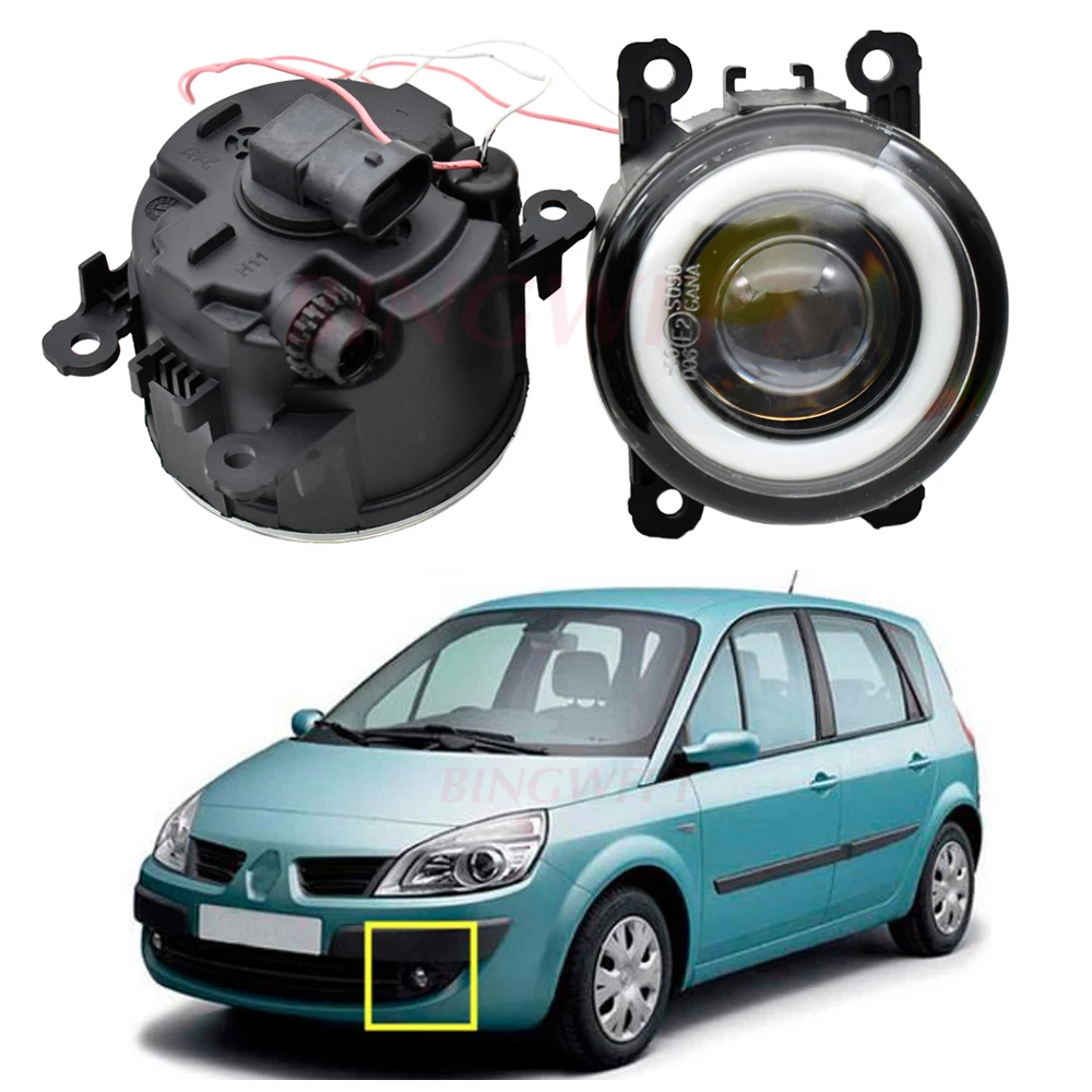 2 шт. светодиодные противотуманные фары Angel Eye DRL дневные ходовые огни для Renault Scenic