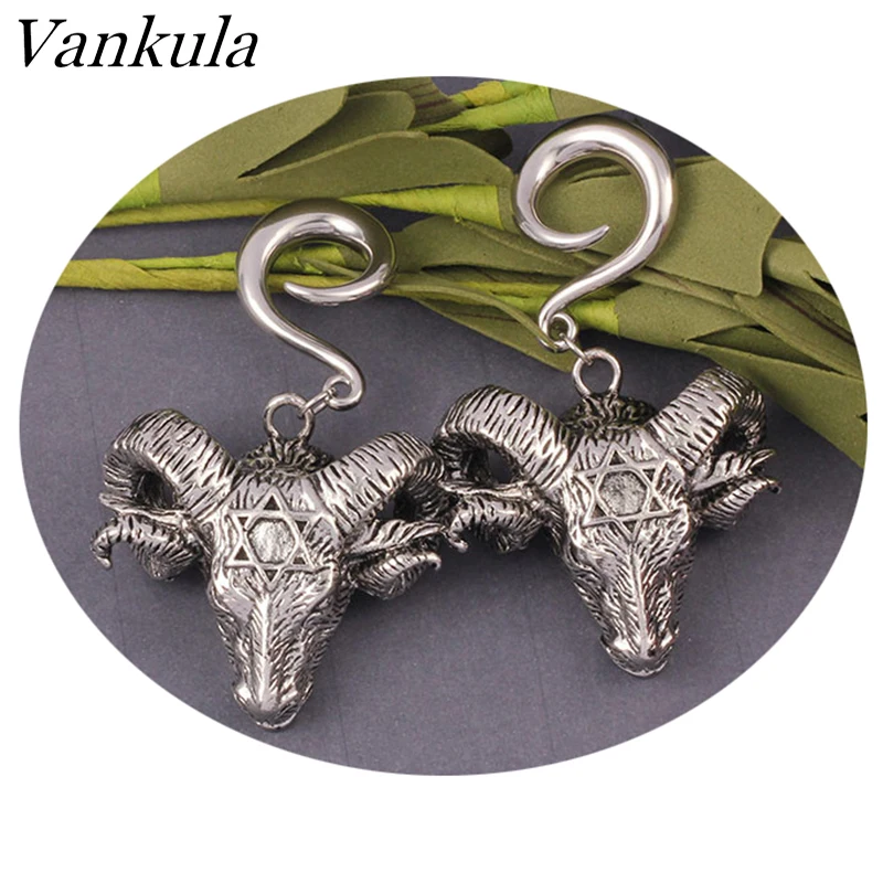 Vankula, 2 шт., Новое поступление, заглушки для ушей, тоннели, ушные грузики, нержавеющая сталь, Крючок Для Пирсинга Ушей, вешалки, ювелирные изделия для тела, 4 мм, 6 мм, 8 мм