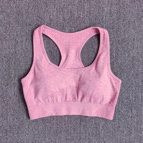 Pink bra 2 шт., женские спортивный костюм, бесшовный комплект для йоги, спортивный комплект, высокая талия, леггинсы для бега, спортивные топы для фитнеса, одежда, спортивная одежда - Color: Pink bra