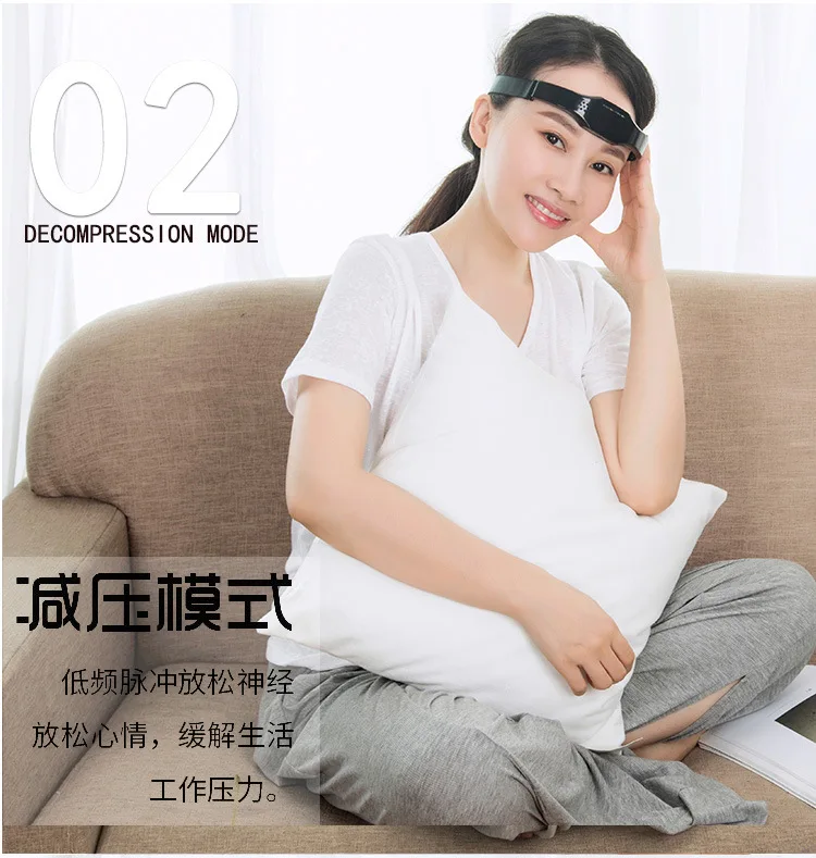 1Pc Digital Therapy Pulse Stimulate Head Relaxation Device Wireless Low Frequency Stress Relief Brace Unisex Sleeping Aid | Красота и