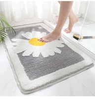 daisy bathroom non slip mat thickened flocking bathroom rug home decoration entrance door mat bedroom area carpet floor mat
