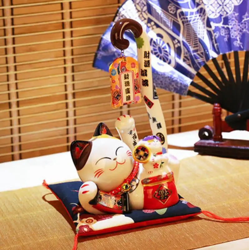 Керамика Lucky cat длинный хвост Maneki Neko Копилка магазин открытие украшения милый