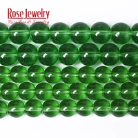 wholesale smooth clear green glass round spacer beads for jewelry making 4 6 8 10 mm loose beads diy bracelet 15 strand