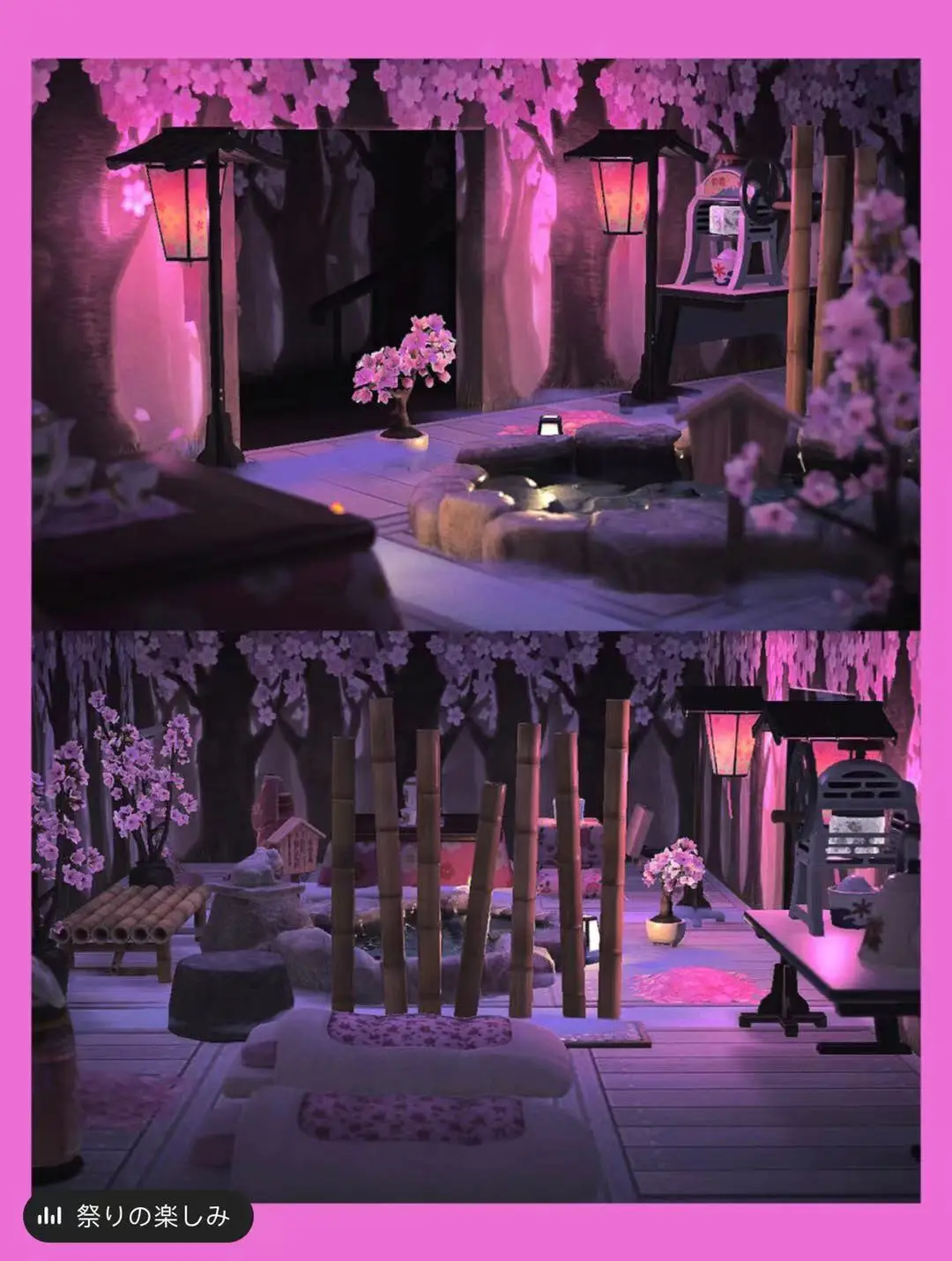 

ACNH Island Japanese cherry blossom furniture set