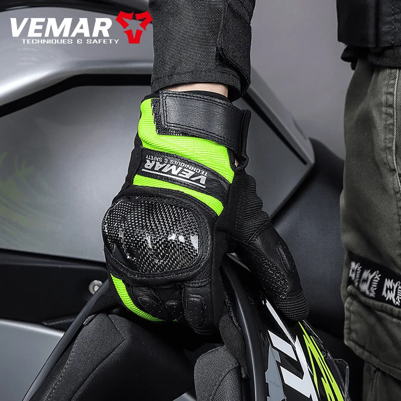 Кожаные перчатки Moto Vemar для мужчин защитные аксессуары мотоциклистов и