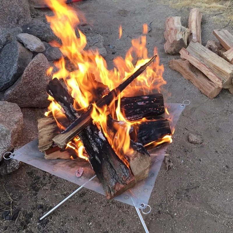 Портативный Открытый пожарная яма из нержавеющей стали Кемпинг сетки камин