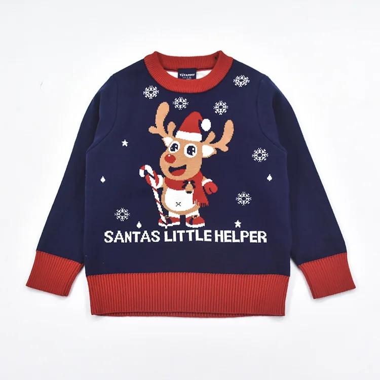 Рождественский свитер для мальчиков детские шерстяные трикотажные свитера с