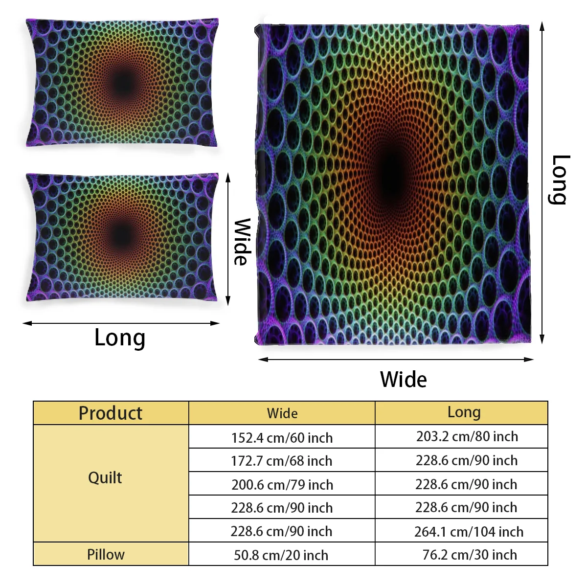 

3D Geometry Graphic Printed Bedding Set Pattern Printing Polyester Quilt Cover Set 3 Pieces Quilt Cover Pillow Cover Set