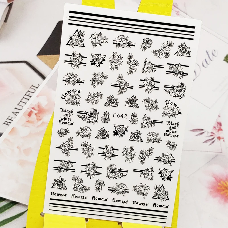 3D наклейки для ногтей в виде кленового листа трава конструкции нейл-арта